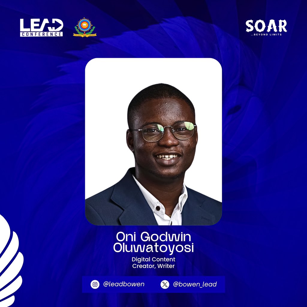 Leadbowenuni's tweet image. Meet @ToyosiGodwin, the driving force behind empowering African youths to unlock their potential through digital skills and personal growth!🚀🚀
#LeadConference2025 #SpeakerReveal