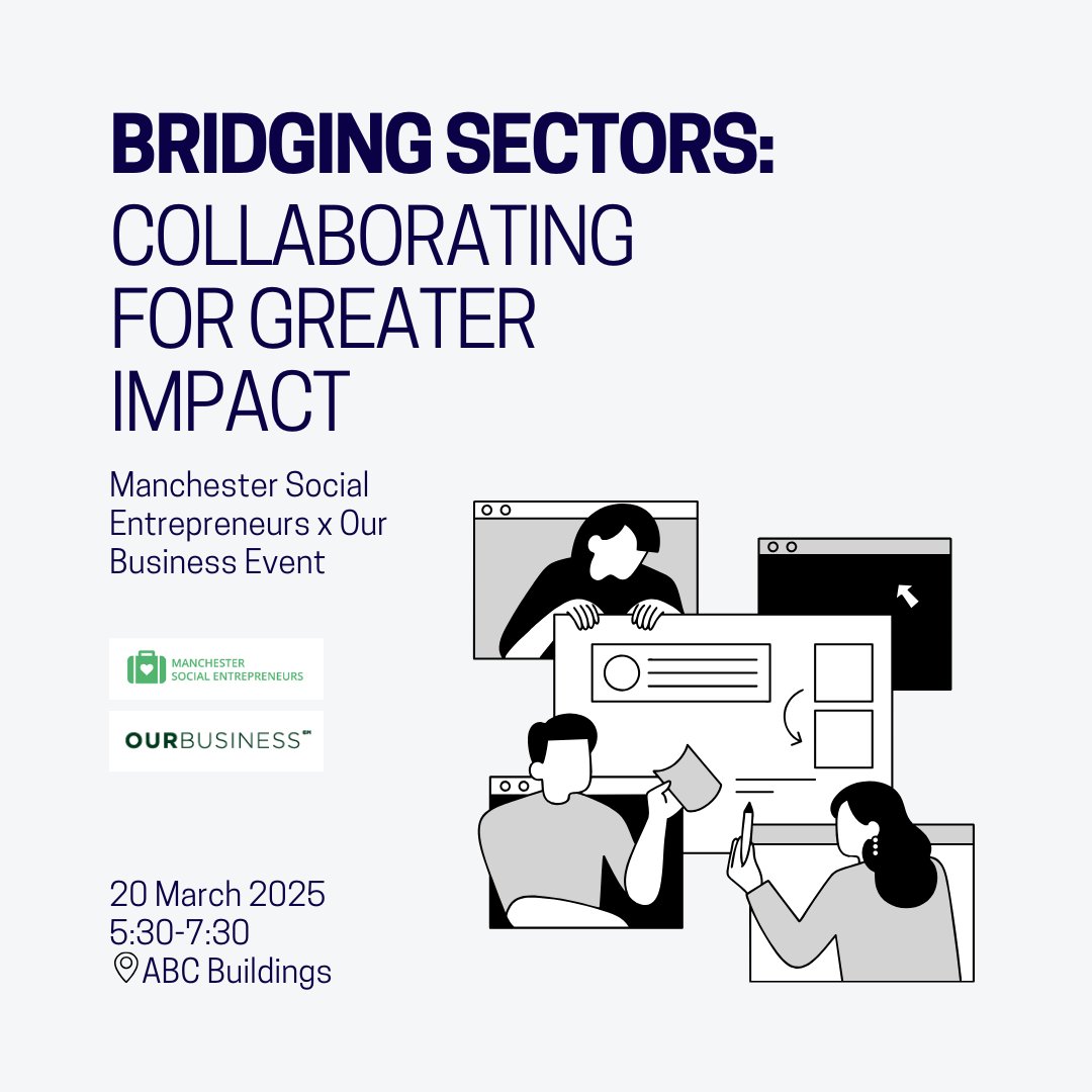 MSEA member, Manchester Social Entrepreneurs, are collaborating with Our Business to bring you a new event, Bridging Sectors: Collaborating for Greater Impact!🌉

To learn more, or book your FREE ticket, visit: meetup.com/manchester-soc…