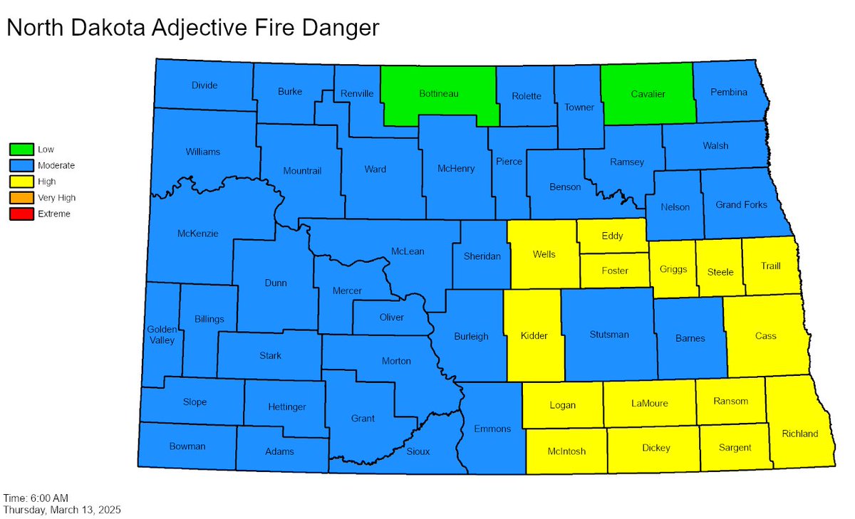 Fire Danger remains in the 'high' category today 3/13.  Recreational fires are not allowed during high fire danger.  fargond.gov/.../safety-pre…