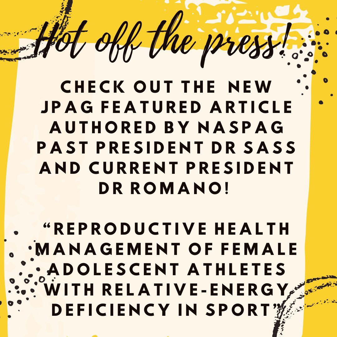 NASPAG (@naspag) on Twitter photo Make sure to check out the NASPAG committee document on JPAG on RED-S written by NASPAG's own Dr Amy Sass and Dr Mary Romano. Available at: jpagonline.org/article/S1083-… #jpag #femaleathletes #naspag #relativeenergydeficiencyinsports #evidencedbasedmedicine Make sure to check out the NASPAG committee document on JPAG on RED-S written by NASPAG's own Dr Amy Sass and Dr Mary Romano. Available at: jpagonline.org/article/S1083-… #jpag #femaleathletes #naspag #relativeenergydeficiencyinsports #evidencedbasedmedicine
