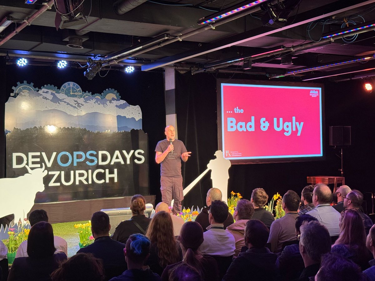 ⚠️ Marcel Britsch's "How I Started Worrying and Stopped Loving DevOps" was a brutally honest take on infrastructure 'purgatory' &amp; over-engineering. A great reminder: infra should serve a purpose, not be the goal! 🛠️ #dodzh #DevOpsDaysZH