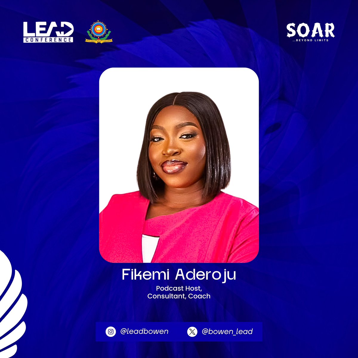 Leadbowenuni's tweet image. Meet @fikemiaderojuu, the podcasting powerhouse, helping individuals turn their passions into impactful podcasts and inspiring a community of storytellers🚀🚀
#LeadConference2025 #SpeakerReveal