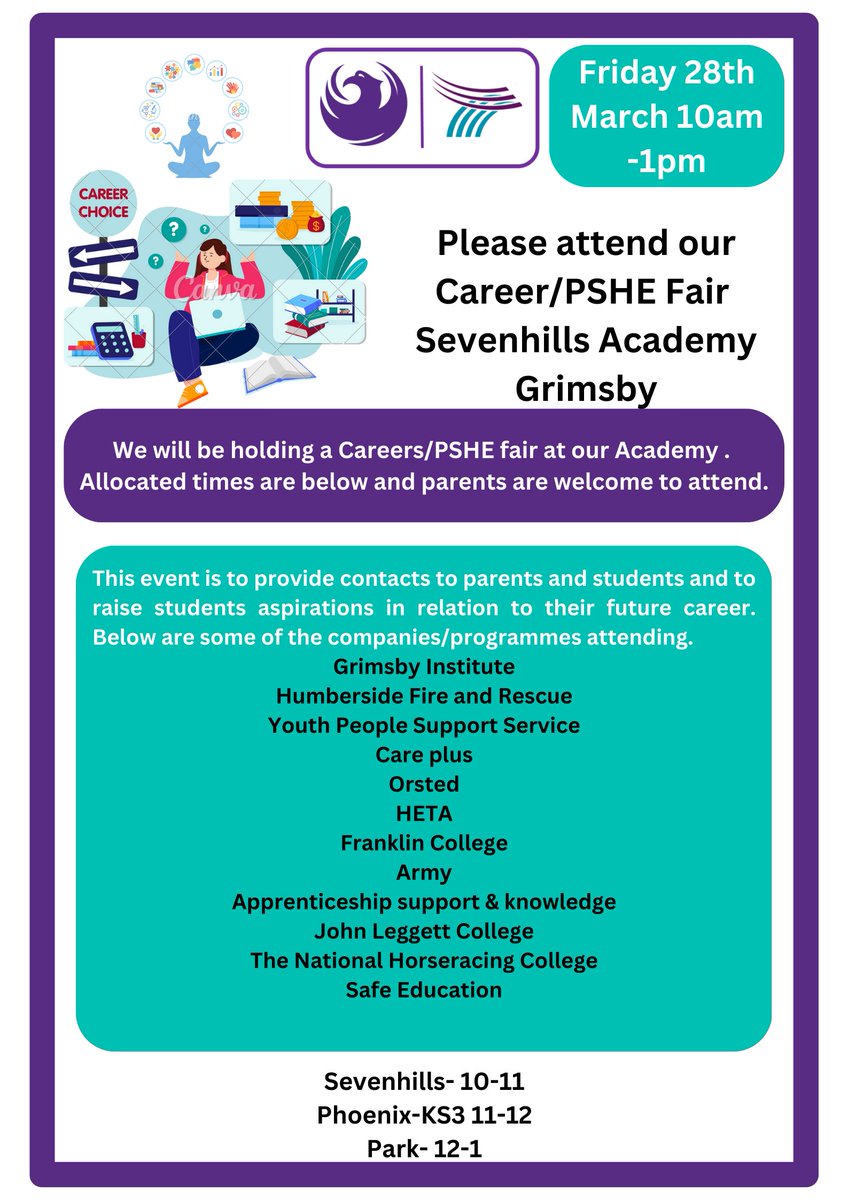 Please attend our Careers/PSHE fair. See poster for further details.