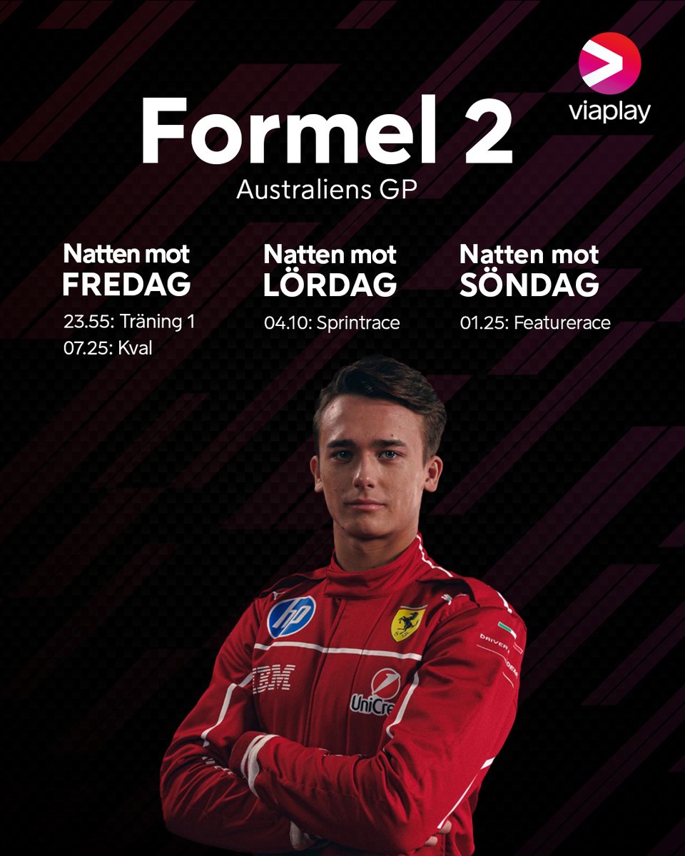I helgen smäller det – ställ klockan och häng med "down under" när F1-cirkusen intar Melbourne! 💥🇦🇺

📺 Följ allt från säsongspremiären på Viaplay och V sport motor   🔔 Kval och höjdpunkter ser du på TV10
