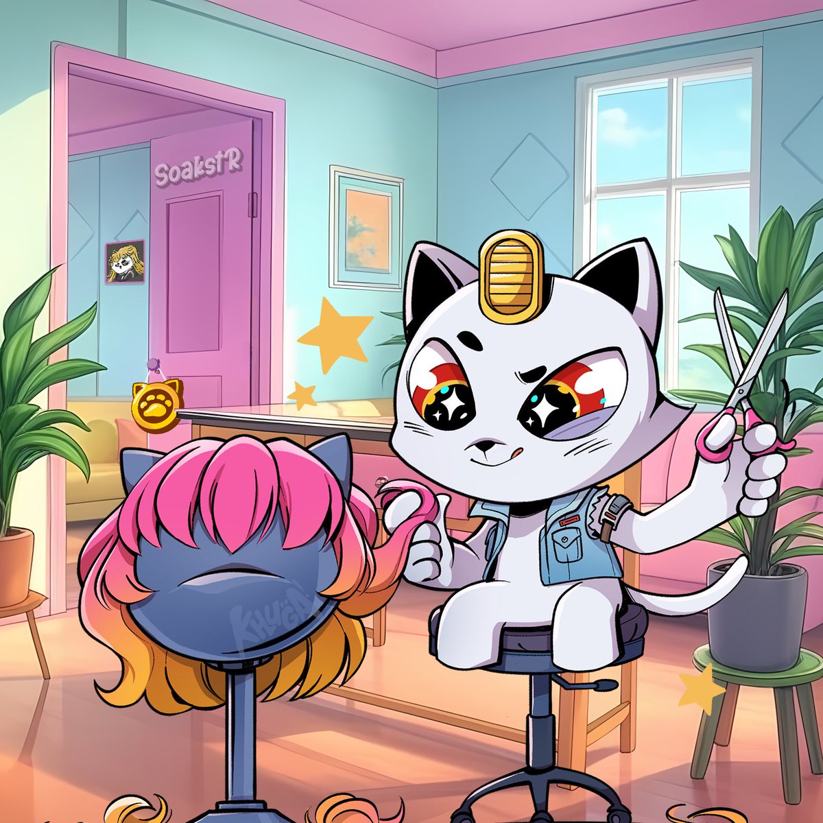 Guess what? I do hair now. But careful, these scissors can cut more than just hair! ✂️

Sit tight and trust me, I’ll make you look good. Drop a comment, and let’s see if you got a reservation spot!✍️