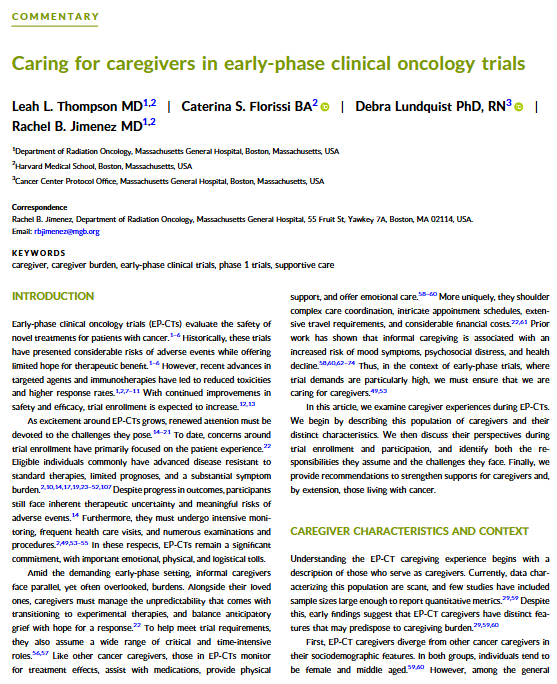 ACS Journal Cancer (@journalcancer) on Twitter photo New commentary examines caregiver experiences during early phase clinical oncology trials & provides recommendations to strengthen support to caregivers and, by extension, those living with cancer.
acsjournals.onlinelibrary.wiley.com/doi/10.1002/cn…
<a href="/LundquistDebra/">Debra Lundquist, PhD, RN</a> <a href="/RachelJimenezMD/">Rachel Jimenez, MD</a> <a href="/OncoAlert/">OncoAlert</a> New commentary examines caregiver experiences during early phase clinical oncology trials & provides recommendations to strengthen support to caregivers and, by extension, those living with cancer.
acsjournals.onlinelibrary.wiley.com/doi/10.1002/cn…
<a href="/LundquistDebra/">Debra Lundquist, PhD, RN</a> <a href="/RachelJimenezMD/">Rachel Jimenez, MD</a> <a href="/OncoAlert/">OncoAlert</a>