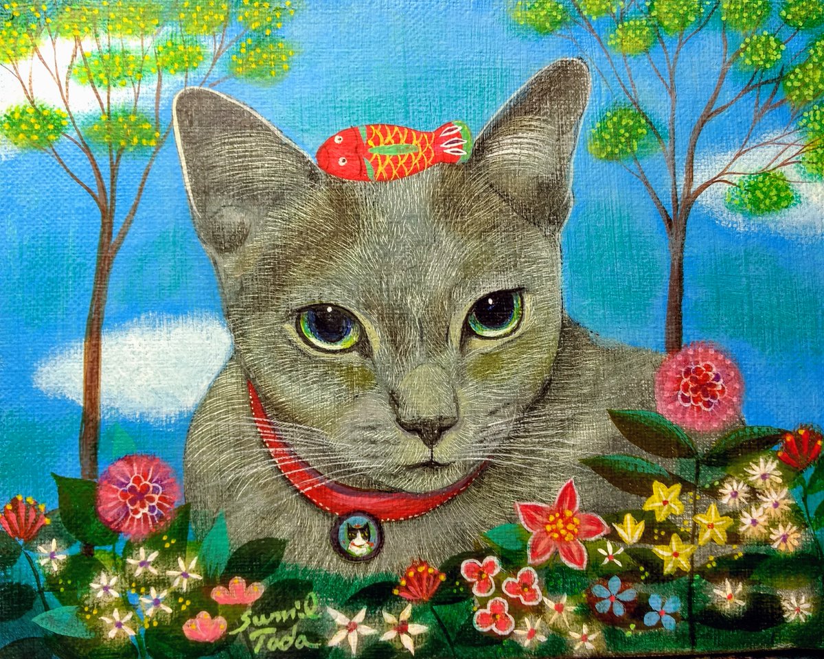 多田すみえ【猫の集まり】lithograph