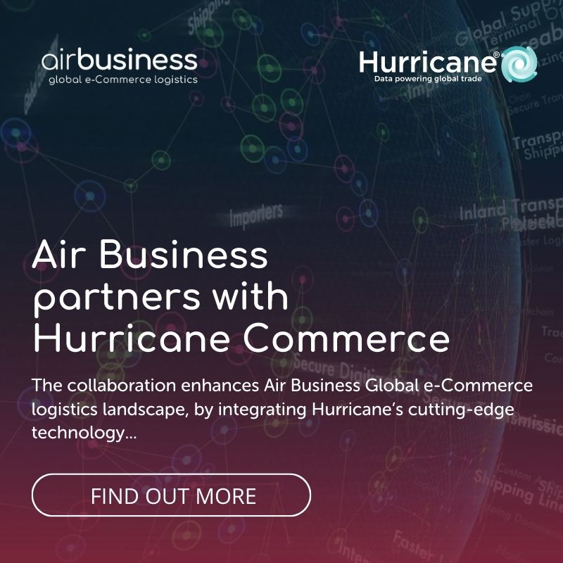 AirBusinessLtd's tweet image. We are excited to announce our partnership with @hurricanecmrc to make cross-border transactions easier than ever!

Find out more here: bit.ly/3FmIF1y

#crossborder #shippingtechnology #ecommercelogistics #partnership #smilesdelivered #hurricanecommerce