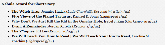 Odyssey Workshop (@odysseyworkshop) on Twitter photo Congratulations to <a href="/P_H_Lee/">P H Lee 🪬</a>  , Odyssey class of 2019, on "The V*mpire" being named a finalist for the #Nebula Award for Short Story!  Awesome work! ❤️ Congratulations to <a href="/P_H_Lee/">P H Lee 🪬</a>  , Odyssey class of 2019, on "The V*mpire" being named a finalist for the #Nebula Award for Short Story!  Awesome work! ❤️