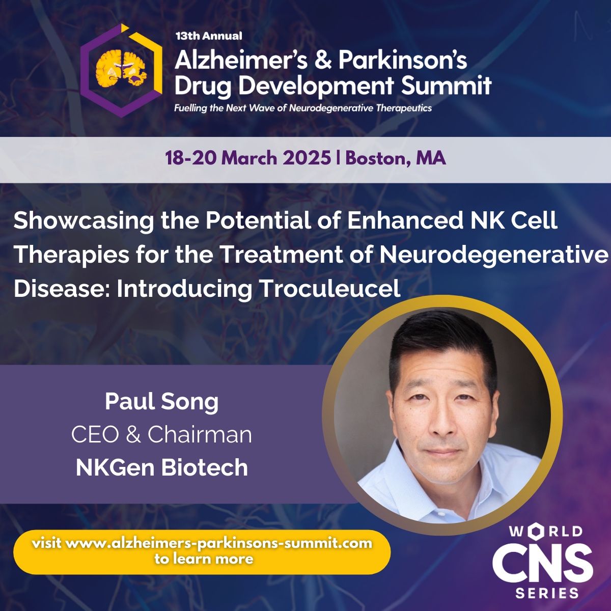 NKGen Biotech [OTC:NKGN] to present at the 13th Annual Alzheimer’s &amp; Parkinson's Drug Development Summit in Boston, highlighting troculeucel as a potential treatment for neurodegenerative diseases.  bit.ly/3DNv3vO $NKGN