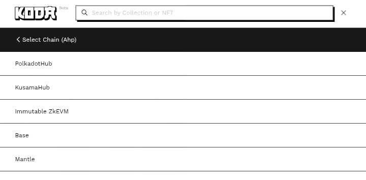 Do you know you can mint on different chains on <a href="/KodaDot/">Koda.art</a>

Here are the different chains
🔹 PolkadotHub
🔹 KusamaHub
🔹 Immutable zkEVM
🔹 Base 
🔹 Mantle 

NB: <a href="/KodaDot/">Koda.art</a> is a <a href="/Polkadot/">Polkadot</a> NFT marketplace
