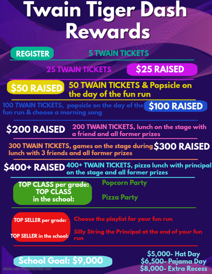 1 day left until Twain Tiger Dash!  #AlvinISD #MTETigers #AllInAlvin