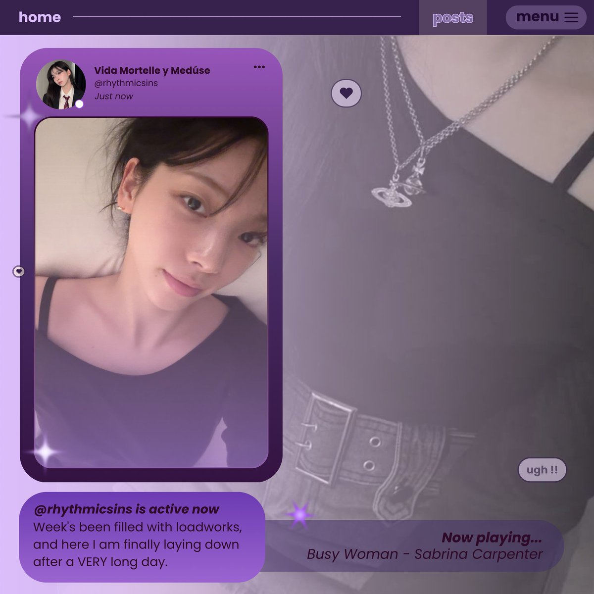 ᅠ
ᅠ
ViOLET posted an update ᵎᵎ
❥͏ ͏ ͏03솜  13틀  25  ִ˙• .˚。
♡ ❛ Rest! Finally! A long day indeed.
ᅠ
ᅠ