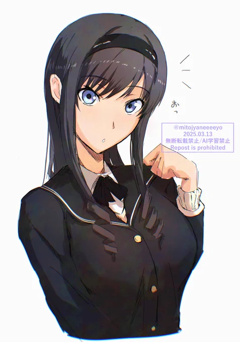昨日の落書きに色塗りました～森島先輩かわいい 