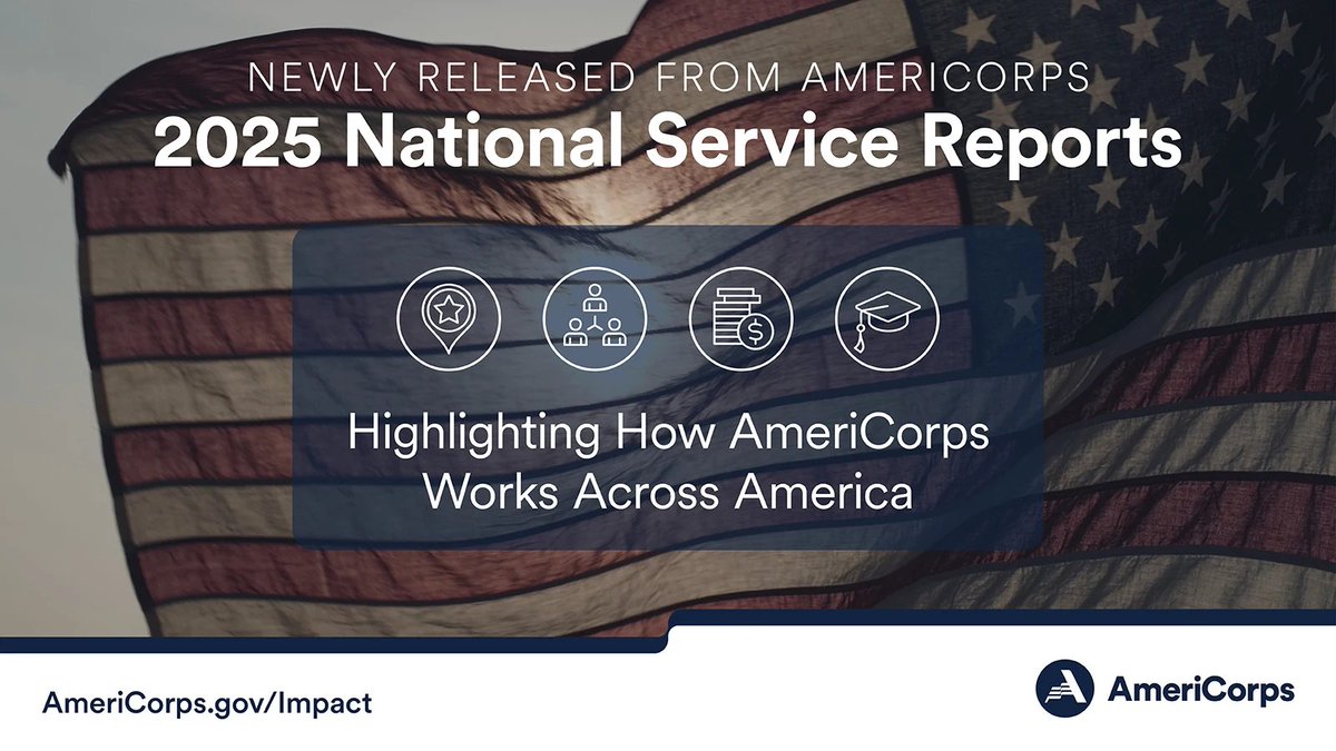 AmeriCorps (@americorps) on Twitter photo #Shareworthy: <a href="/AmeriCorps/">AmeriCorps</a> released the 2025 National Service Reports highlighting how #AmeriCorpsWorks for America. These reports summarize how local leaders have leveraged federal investment across all 50 states and territories. More here: Bit.ly/natlreports2025 #Shareworthy: <a href="/AmeriCorps/">AmeriCorps</a> released the 2025 National Service Reports highlighting how #AmeriCorpsWorks for America. These reports summarize how local leaders have leveraged federal investment across all 50 states and territories. More here: Bit.ly/natlreports2025