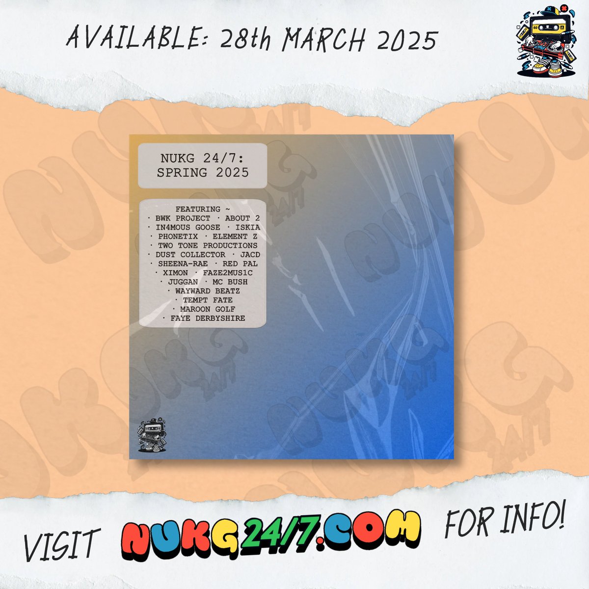 NUKG 24/7 (@nukg247) on Twitter photo Coming Friday - the 2nd quarterly compilation showcasing the best NUKG 24/7 has to offer!
Features the likes of <a href="/BwkProject/">BWK Project</a>, <a href="/GooseIn4mous/">In4mous Goose</a>, <a href="/RobPhonetix/">Phonetix</a>, <a href="/Element_Zed/">Element Z</a>, <a href="/wearejacd/">JACD</a> & more.
Preview / save / order 👉 hypeddit.com/htzdqg
#NUKG #NUKG247 #newUKGarage #compilation Coming Friday - the 2nd quarterly compilation showcasing the best NUKG 24/7 has to offer!
Features the likes of <a href="/BwkProject/">BWK Project</a>, <a href="/GooseIn4mous/">In4mous Goose</a>, <a href="/RobPhonetix/">Phonetix</a>, <a href="/Element_Zed/">Element Z</a>, <a href="/wearejacd/">JACD</a> & more.
Preview / save / order 👉 hypeddit.com/htzdqg
#NUKG #NUKG247 #newUKGarage #compilation
