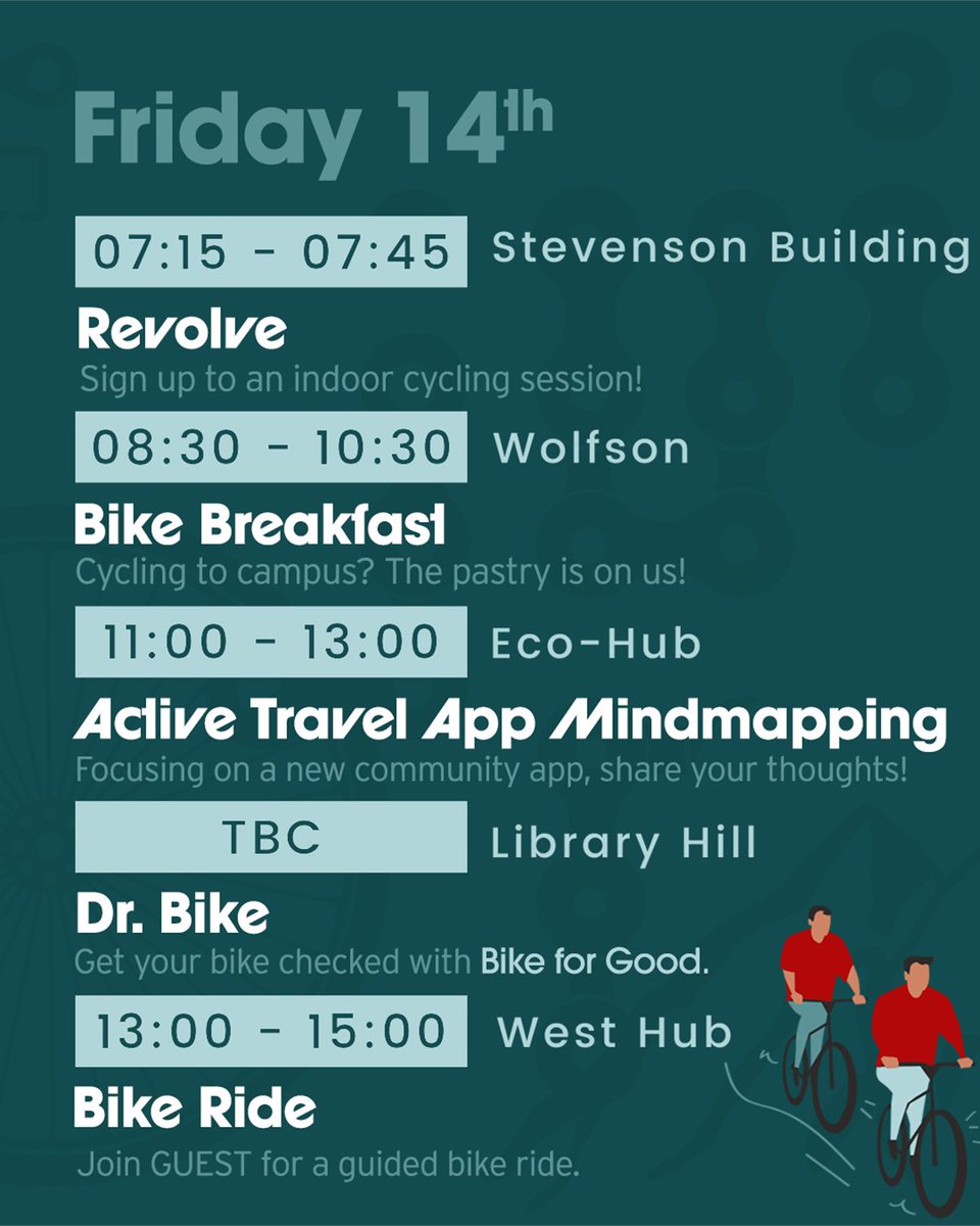 Sustainable travel week 👉gla.ac.uk/2025travelweek draws to an end tomorrow (apart from the postponed event on the 21st March) with another bunch of fabulous events. 🚵🥐🔧 @uofgsport