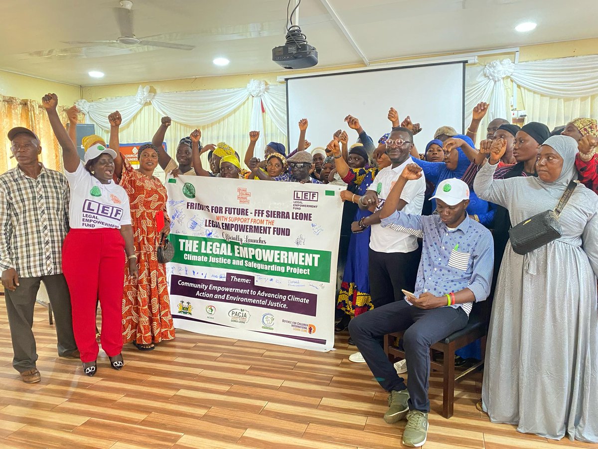 Fridays For Future - Sierra Leone (@fff_sierraleone) on Twitter photo . *BREAKING: Fridays for Future Sierra Leone launches the Legal Empowerment: Climate Justice and Safeguarding Project!* Let's empower vulnerable communities to advocate for their environmental rights! #ClimateJustice #LEFProject <a href="/Fridays4future/">Fridays For Future</a>
<a href="/FFF_Africa/">FRIDAYS FOR FUTURE AFRICA (OFFICIAL)!</a>
<a href="/RoselineIsata/">Mansaray Roseline Isata</a> . *BREAKING: Fridays for Future Sierra Leone launches the Legal Empowerment: Climate Justice and Safeguarding Project!* Let's empower vulnerable communities to advocate for their environmental rights! #ClimateJustice #LEFProject <a href="/Fridays4future/">Fridays For Future</a>
<a href="/FFF_Africa/">FRIDAYS FOR FUTURE AFRICA (OFFICIAL)!</a>
<a href="/RoselineIsata/">Mansaray Roseline Isata</a>