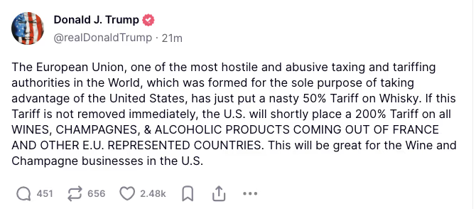 Freetownrunner's tweet photo. Jadu Donald, Champagne kan du ju försöka tillverka i USA 🤡 https://t.co/VA5ds1qzoa