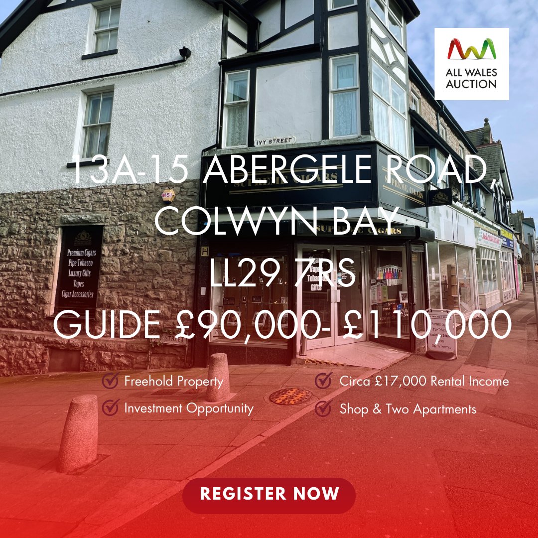 Looking for an Investment Property with a yield of circa 15%?
Freehold Mixed-Use Property in Town Centre
For further information and to arrange your viewing, contact us :
surveys@tppuk.com / 01248 753939
 #auction #conwy
tppuk.com/online-auction…...