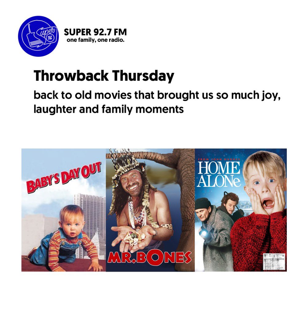 SuperFMLagos's tweet image. #THROWBACKTHURSDAY 

We're throwing it back to old movies that brought us so much joy, laughter and family moments 😁🥰
.
.
.
Did you get to watch these movies and which one is your favourite?😁

Tell us in the comments🥰
.
.
.
#superfmlagos
#throwbackthursday
#oldmovies
