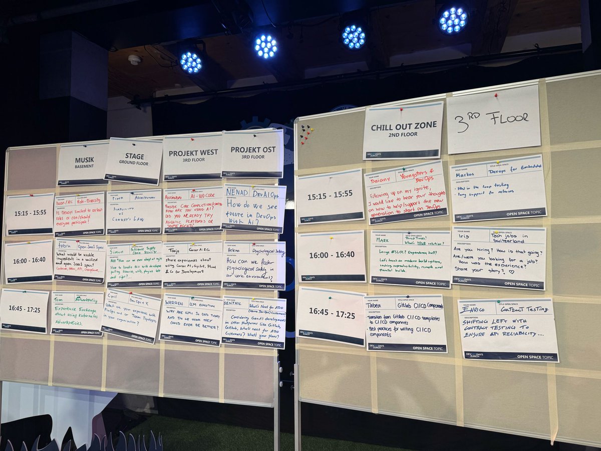 When one board is not enough 🙂 Day 2 Open Spaces at DevOpsDays Zurich 2025 👍 #DevOpsDaysZH #dodzh #devopsdays