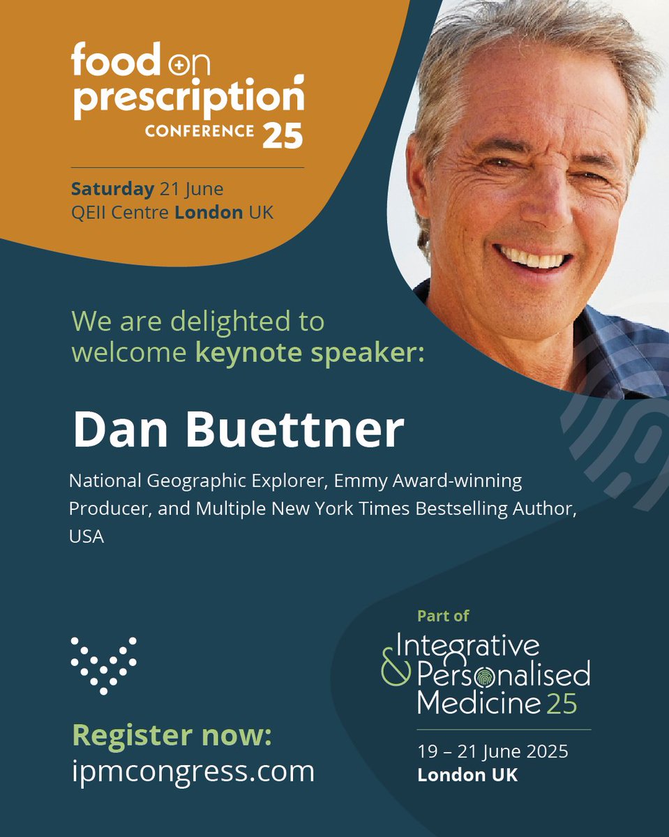 We are excited to welcome Dan Buettner, National Geographic Explorer, Emmy Award-winning Producer &amp; Bestselling Author to present at #ipmcongress If you haven't already registered secure your place &amp; register today:  bit.ly/ipmcongress #bluezones #longevity
