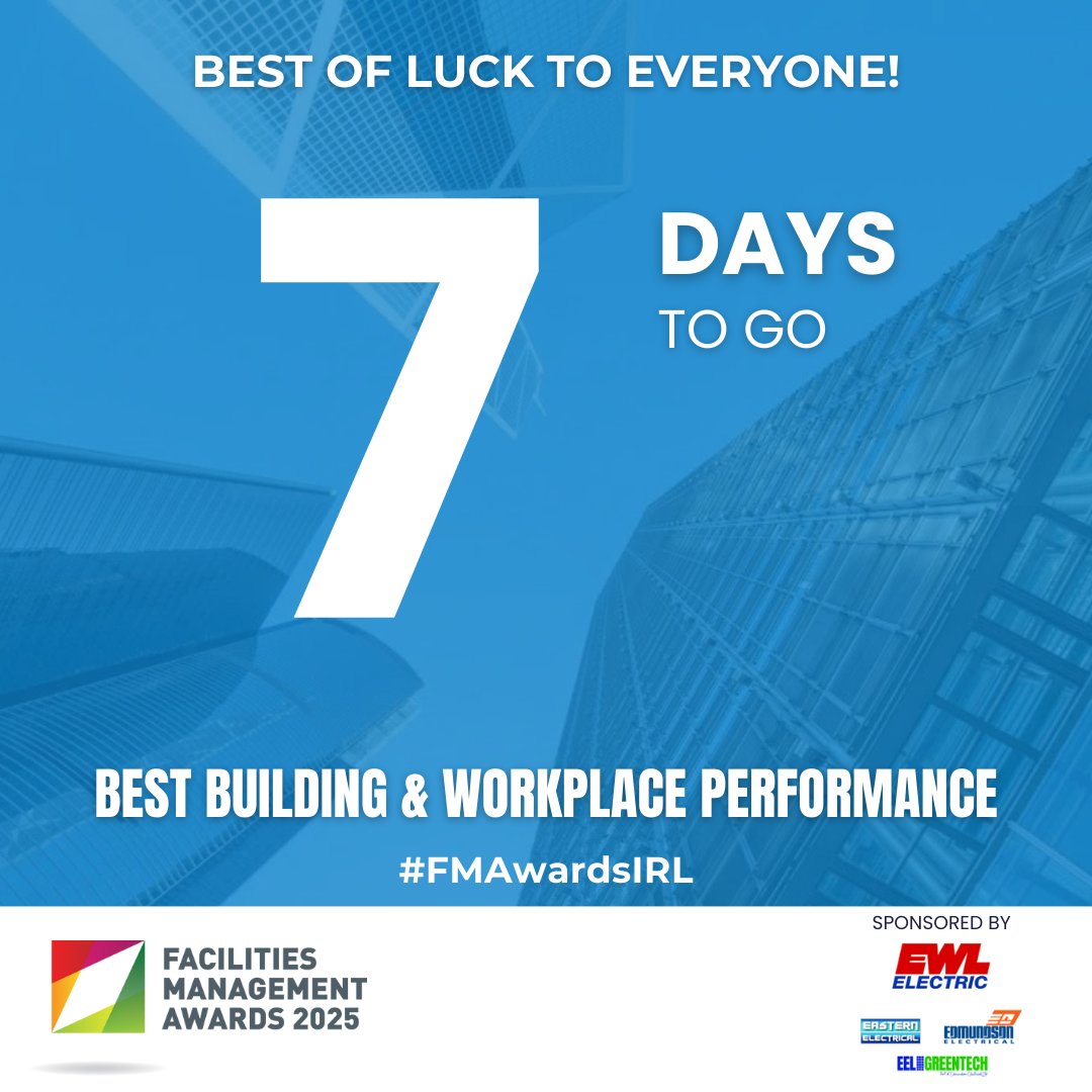The team at EWL Electric is excited to discover who will take home the coveted awards at Facilities Management Awards 2025 on March 20, 2025 at The Radisson Blu, Royal Convention Centre, Dublin.

From us at EWL Electric , we look forward to celebrating with you!🎉

#FMAwardsIRL
