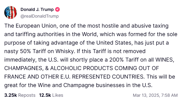 ChrisRSwonger's tweet image. We ask @POTUS to secure a spirits/hospitality agreement with the EU to get us back to zero-for-zero tariffs and create U.S. jobs, increasing manufacturing and exports for the American hospitality sector. We need #toastsnottariffs!