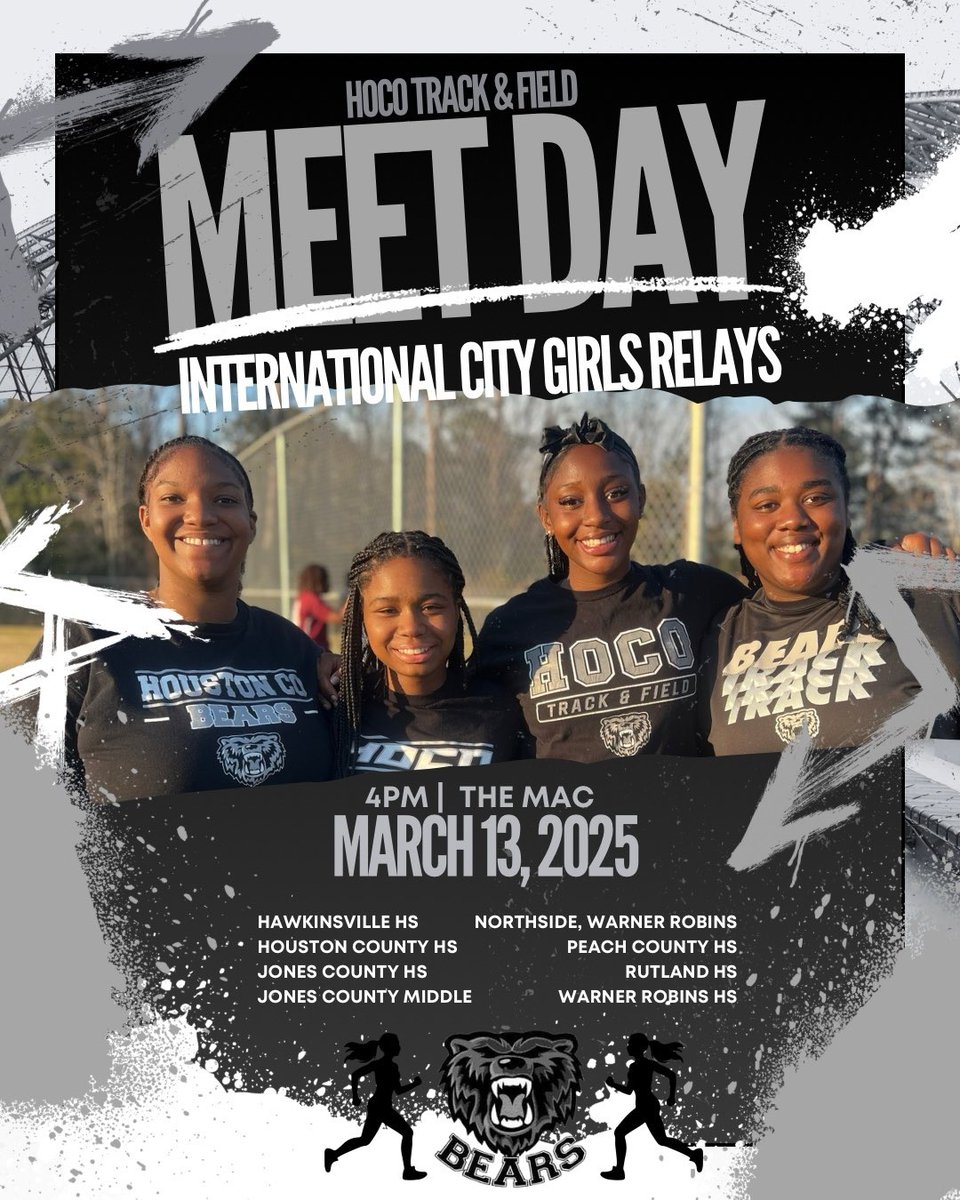The Lady Bears will be at the MAC today competing! It’s going to be a fast meet with tons of relays! Meet starts at 4pm. Can’t wait to see you there!