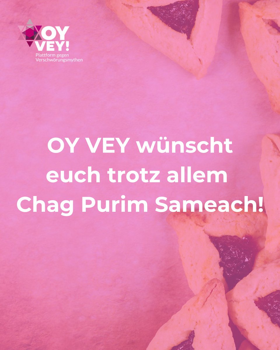 OYVEY_de's tweet photo. 🎭 Purim erinnert an die Rettung der jüdischen Gemeinschaft im antiken Königreich Persien, wie in der Megillat Esther erzählt wird.
#danceagain #purim #oyvey #oyveyplattform #hamantaschen #ChagSameach https://t.co/REA7Kh7sPT