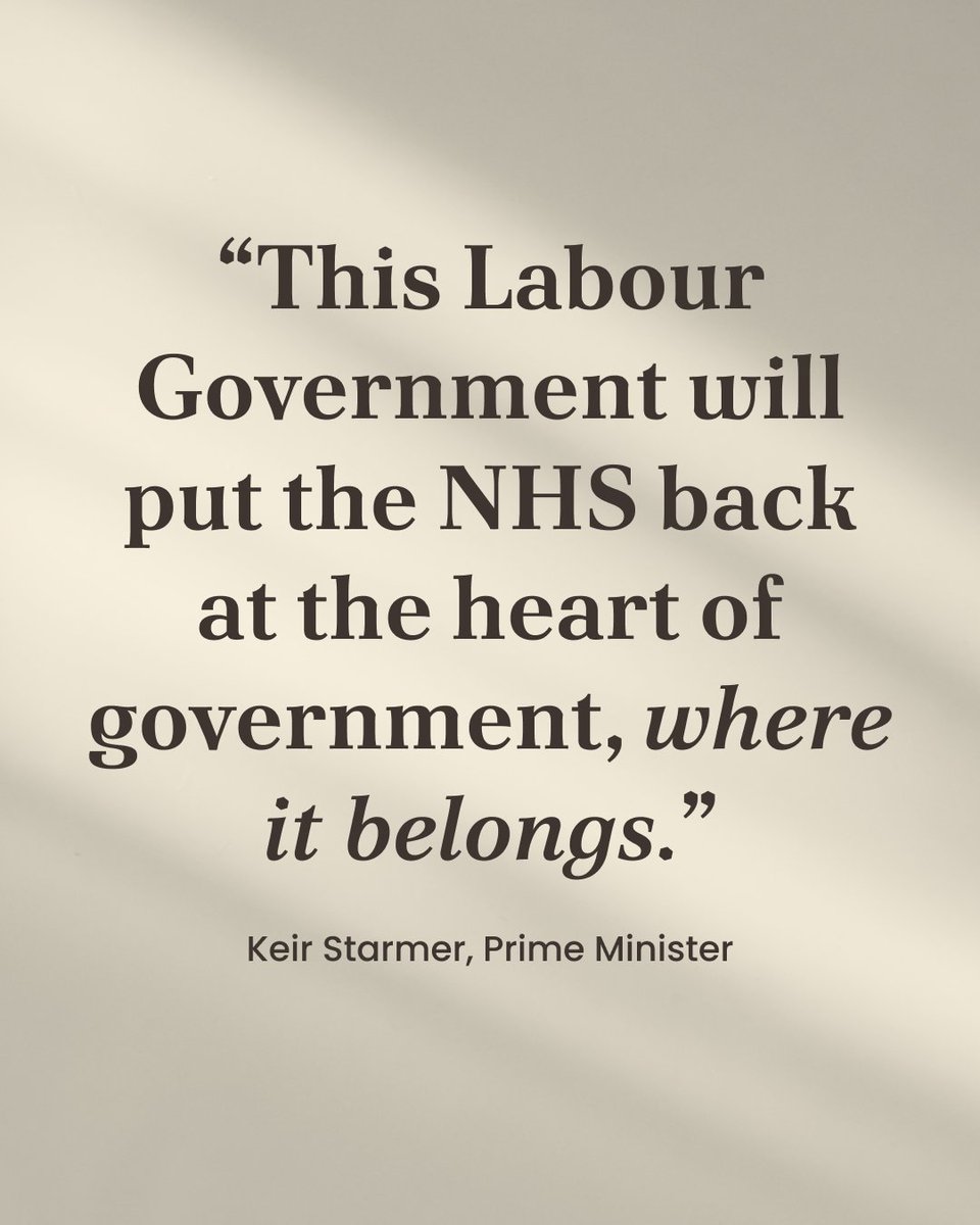 This Labour government is bringing the NHS back into democratic control, cutting red tape and giving more resources to the frontline. 

That means better care for patients and better value for taxpayers.