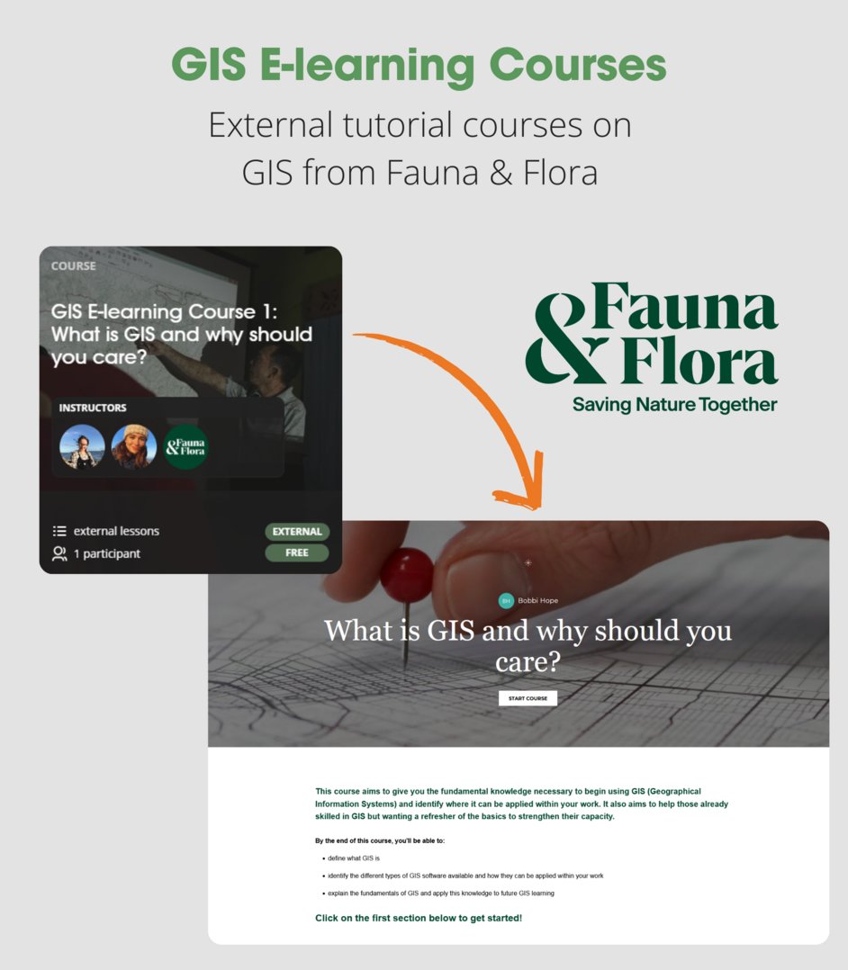 WILDLABS Community (@wildlabsnet) on Twitter photo Did you know that you can learn GIS on WILDLABS?
<a href="/FaunaFloraInt/">Fauna & Flora</a> has four introductory courses on GIS in our course catalogue:
❓What is GIS?
📝Introduction to QGIS
📡Introduction to ArcGIS Pro
🌍Becoming Confident in Spatial Analysis & Geoprocessing
wildlabs.net/courses Did you know that you can learn GIS on WILDLABS?
<a href="/FaunaFloraInt/">Fauna & Flora</a> has four introductory courses on GIS in our course catalogue:
❓What is GIS?
📝Introduction to QGIS
📡Introduction to ArcGIS Pro
🌍Becoming Confident in Spatial Analysis & Geoprocessing
wildlabs.net/courses