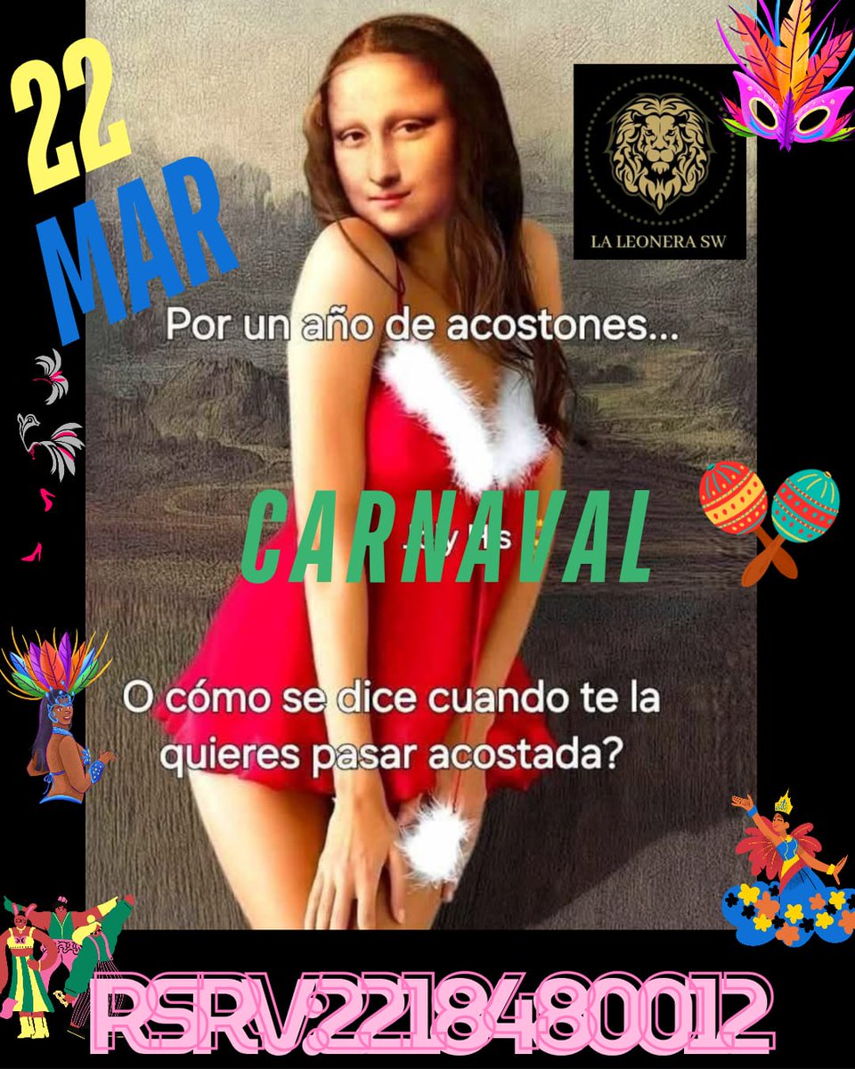 La leonera SW (@leoneraswpue) on Twitter photo <a href="/LeoneraSWPue/">La leonera SW</a> te invitamos a Vivir una noche de Carnaval llena de Brillos, Colores, Sensualidad, Erotismo, Diversión y más..
"Pasión sin límites,
¡Noche de Carnaval Swinger!
Reserva, Cupo Limitado
2218480012
#LugarSwPuebla #FiestaSw <a href="/LeoneraSWPue/">La leonera SW</a> te invitamos a Vivir una noche de Carnaval llena de Brillos, Colores, Sensualidad, Erotismo, Diversión y más..
"Pasión sin límites,
¡Noche de Carnaval Swinger!
Reserva, Cupo Limitado
2218480012
#LugarSwPuebla #FiestaSw