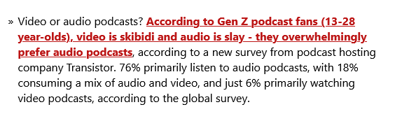 Then why the hell are we so obsessed with video?? Can we stop now? Please?