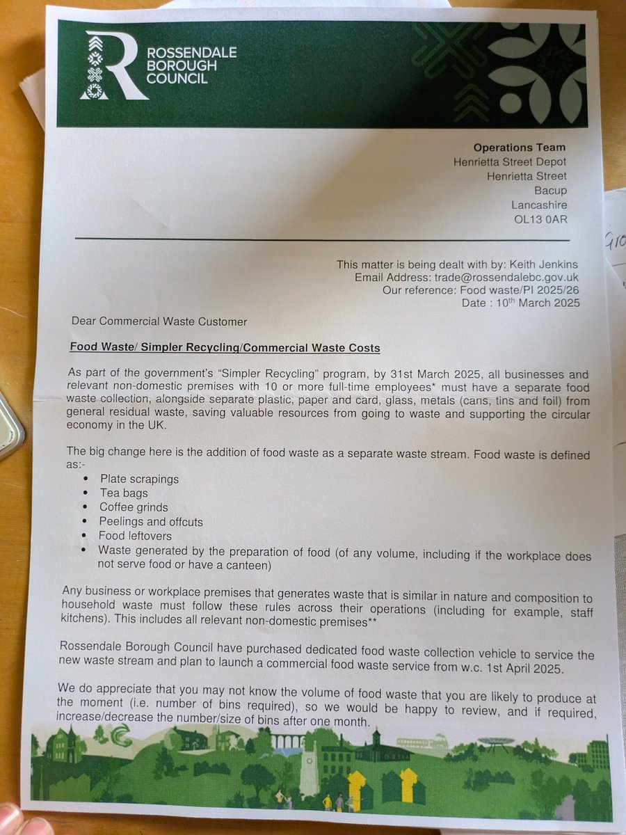 Great news <a href="/RossendaleBC/">Rossendale Borough Council</a> are starting a food waste collection service 👏