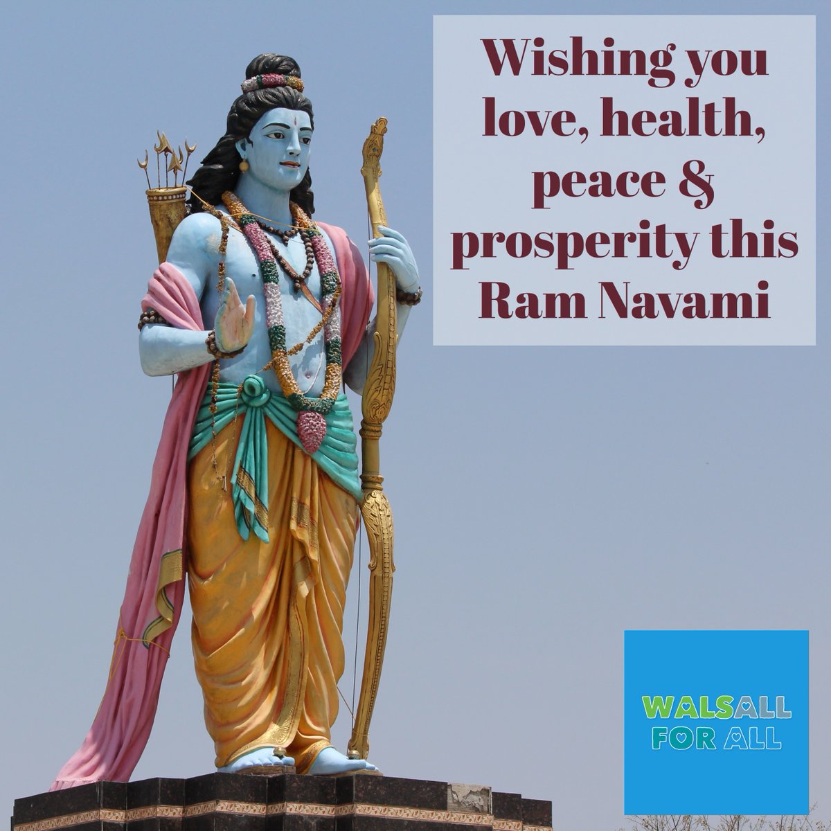 walsallforall's tweet image. Wishing you love, health, peace & prosperity this Ram Navami. #RamaNavami A Hindu festival that celebrates the birth of Rama – A deity that is the seventh and one of the most popular avatars of Vishnu #RamNavami #Hindu #Hinduism #WalsallForAll