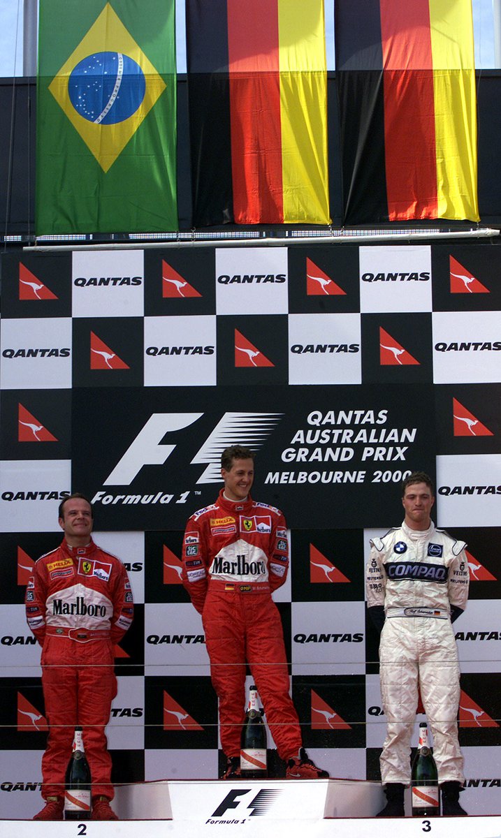 Podium with Ralf, very special memories…🏆
#OTD 25 years ago
 
<a href="/ScuderiaFerrari/">Scuderia Ferrari HP</a> <a href="/F1/">Formula 1</a> 
 
#KeepFighting #TeamMSC
Pics: #AFP