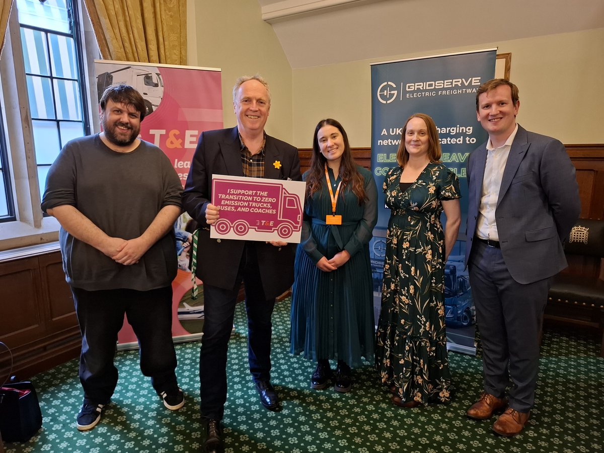 T&E UK (@transenv_uk) on Twitter photo Nearly ⅔ of HGVs should be electric by 2040 to meet UK net-zero goals. This is also an economic opportunity.
On Monday we joined <a href="/welchtp/">Welch Group</a> & <a href="/GRIDSERVE_HQ/">GRIDSERVE</a> to highlight regional opportunities in manufacturing, infrastructure & jobs.
Thanks to <a href="/PollyBLabour/">Polly Billington for East Thanet</a> & all MPs who joined! Nearly ⅔ of HGVs should be electric by 2040 to meet UK net-zero goals. This is also an economic opportunity.
On Monday we joined <a href="/welchtp/">Welch Group</a> & <a href="/GRIDSERVE_HQ/">GRIDSERVE</a> to highlight regional opportunities in manufacturing, infrastructure & jobs.
Thanks to <a href="/PollyBLabour/">Polly Billington for East Thanet</a> & all MPs who joined!