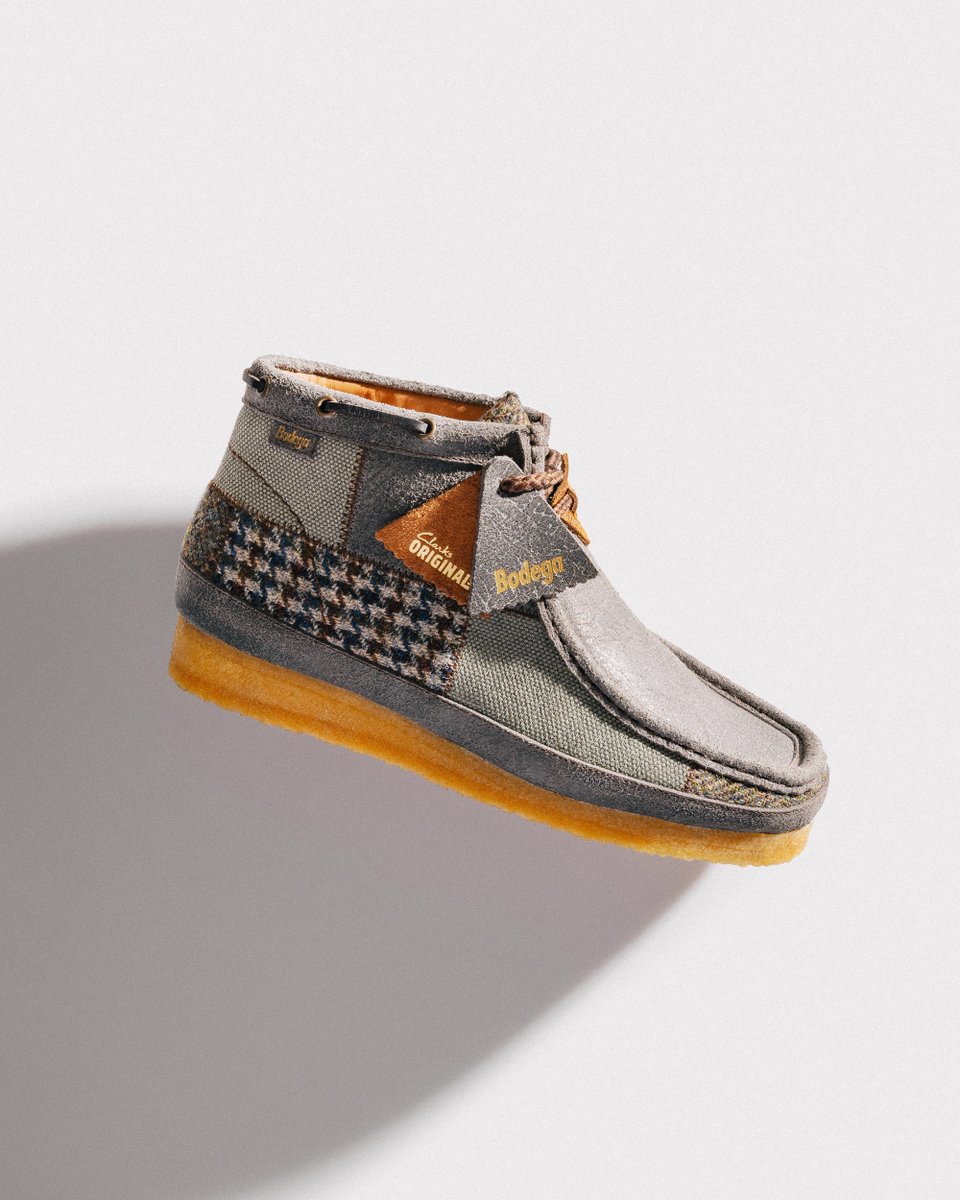 The Bodega x @clarksoriginals Patchwork Wallabee 3.0 “Northeast Corridor” releases Thursday, 3/27 ($170 - Sizes: 5-15M) • Available online at bdgastore.com and clarks.com at 12pm EST. Follow the link for more bdgastore.com/blogs/upcoming…