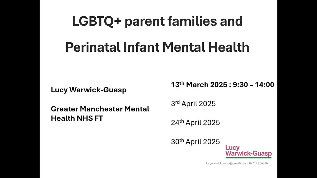Thank you <a href="/GMMH_NHS/">Greater Manchester Mental Health</a> <a href="/LisaBluff/">Lisa Bluff</a>  for inviting me to deliver #LGBTQ+ #PNIMH training. Some lovely feedback! "Really interesting, friendly, warm and engaging trainer in Lucy. Really useful content which I can apply to practice and feel that we are better serving our community" 🏳️‍🌈🏳️‍⚧️