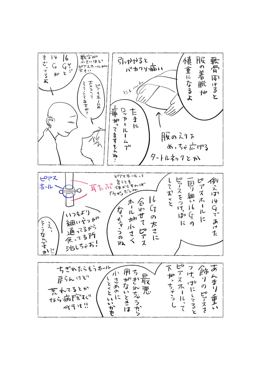 ピアス雑談
※医学的根拠はないです
あくまでの個人の体感と周囲に聞いた話なのでうのみにし過ぎないでテキトーに読んで下さい 