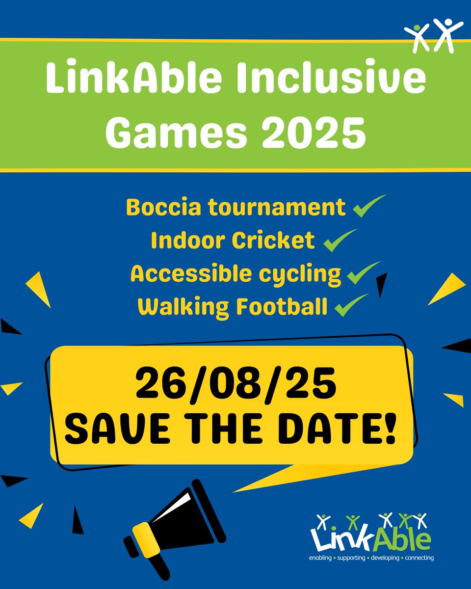 Link_Able's tweet image. After the incredible success of our #Paralympic Games, we are bringing them back as an annual event!

Renamed &apos;LinkAble Inclusive Games&apos;, this event will be even bigger and better than last year. 26 August @WSportsbox. ow.ly/NEgO50Vh5T8

#Boccia #LearningDisability #Autism