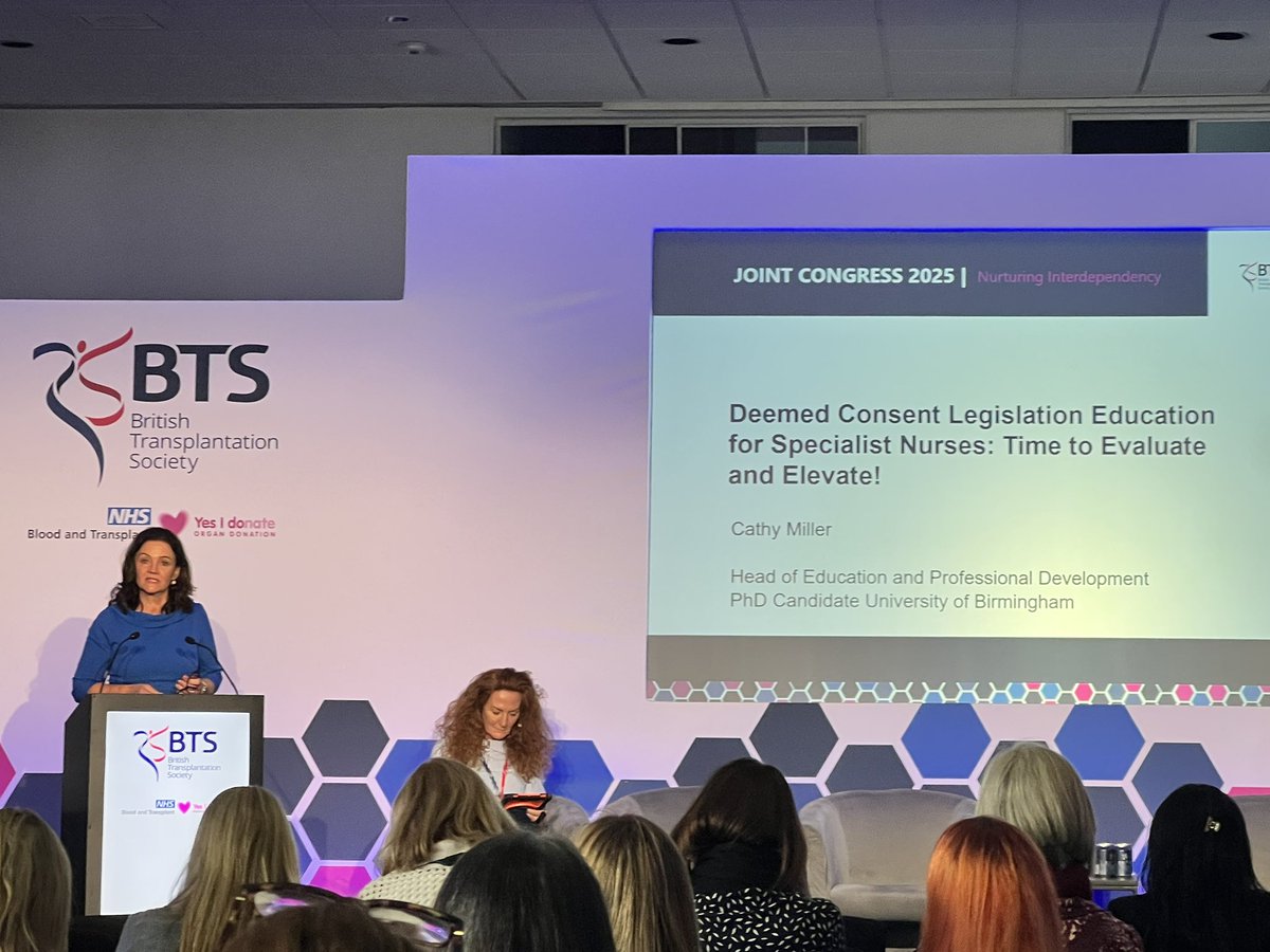 #HellomynameisLucy (@lucy_dames) on Twitter photo Our very own Cathy Miller from <a href="/NHSBT/">NHS Blood+Transplant</a> Professional development presents her work on the evaluation of the Deemed Consent legislation training for Specialist Nurses #BTSCongress Our very own Cathy Miller from <a href="/NHSBT/">NHS Blood+Transplant</a> Professional development presents her work on the evaluation of the Deemed Consent legislation training for Specialist Nurses #BTSCongress