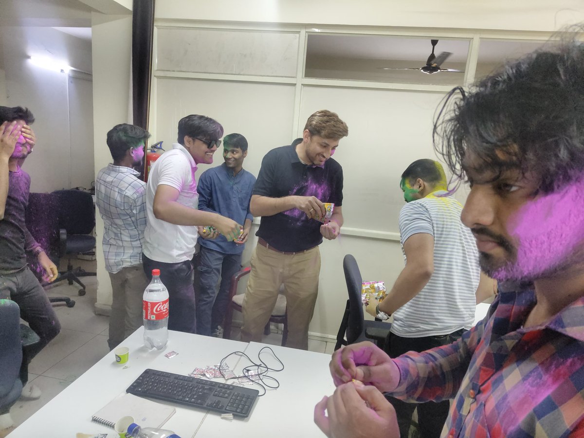 techmanacle's tweet photo. 🌈 Colors of joy, laughter, and teamwork! Here's to a Holi filled with vibrant moments and endless celebrations at Manacle Technologies Pvt. Ltd. 

Wishing everyone a Happy and Prosperous Holi! 🌟

#holiatoffice #happyholi #holifestival #festivalofcolors https://t.co/RahwLvgwKL