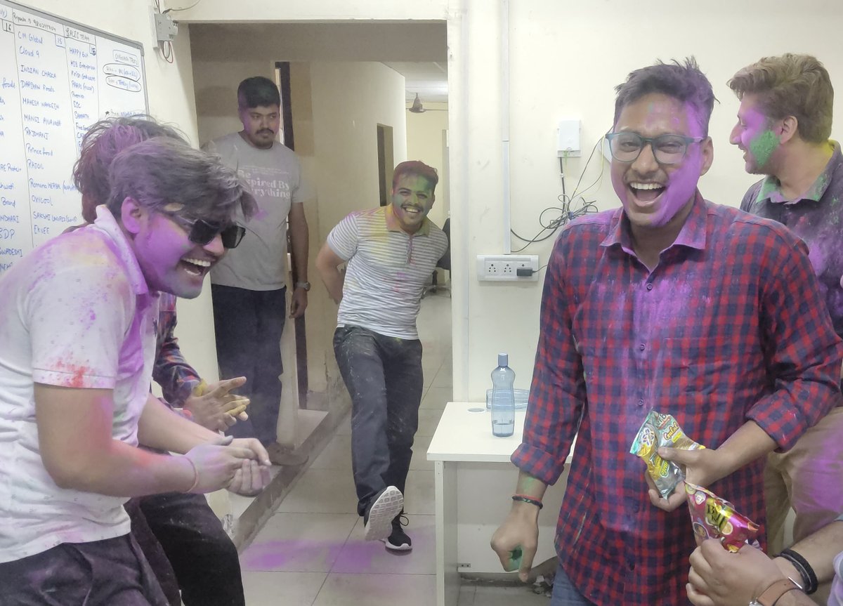 techmanacle's tweet photo. 🌈 Colors of joy, laughter, and teamwork! Here's to a Holi filled with vibrant moments and endless celebrations at Manacle Technologies Pvt. Ltd. 

Wishing everyone a Happy and Prosperous Holi! 🌟

#holiatoffice #happyholi #holifestival #festivalofcolors https://t.co/RahwLvgwKL
