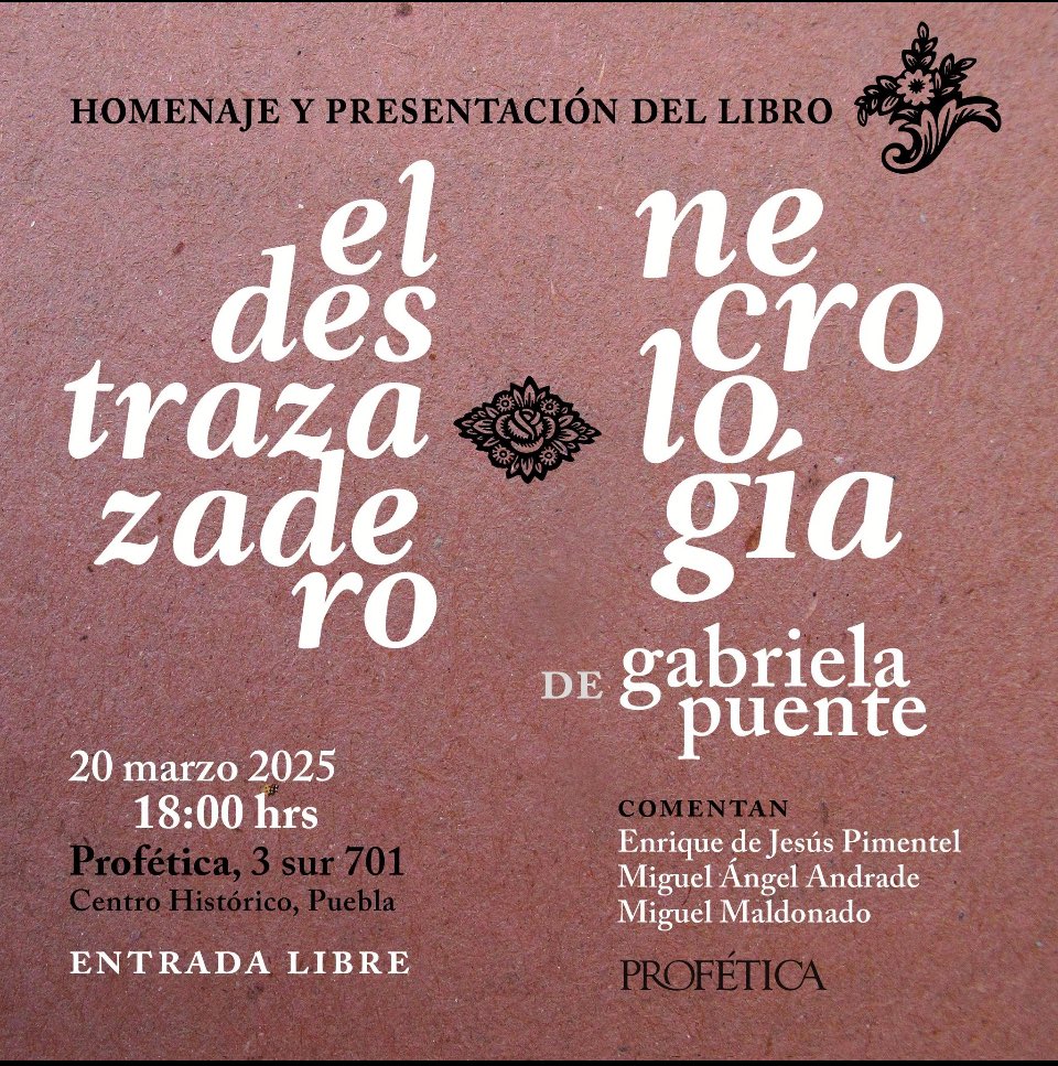 CasaDeLaLectura's tweet photo. El próximo jueves 20 de marzo recordaremos a Gaby Puente con el relanzamiento de dos poemarios reunidos en un solo libro. Comentan los poetas del grupo Di-Verso. 
18:0 horas, entrada libre
Habrá ejemplares de regalo. https://t.co/vLTNMFN1z2