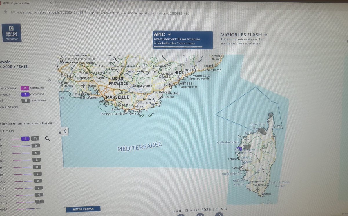 CG Ch BALDASSARI (@ddsis2b) on Twitter photo <a href="/meteofrance/">Météo-France</a> annonce grâce a ses services #APIC et #Vigicrues flash des pluies intenses sur <a href="/IsulaCorsica/">Cullettività di Corsica - Collectivité de Corse</a> sur la micro-region Golfe de Lava, mais aussi des pluies soutenues à la pointe de Cap-Corse, dans les Agriates, à l’Île Rousse et sur le Monte-Cintu <a href="/meteofrance/">Météo-France</a> annonce grâce a ses services #APIC et #Vigicrues flash des pluies intenses sur <a href="/IsulaCorsica/">Cullettività di Corsica - Collectivité de Corse</a> sur la micro-region Golfe de Lava, mais aussi des pluies soutenues à la pointe de Cap-Corse, dans les Agriates, à l’Île Rousse et sur le Monte-Cintu