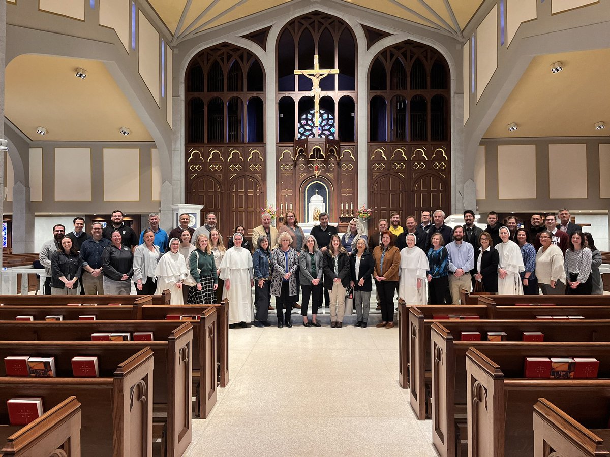 On February 28th, our faculty and staff gathered at the St. Thomas More Cathedral in Arlington for our annual retreat day.  We two had talks by Dr. Johnathan Reyes and received a tour of the Cathedral highlighting its recent renovations!
