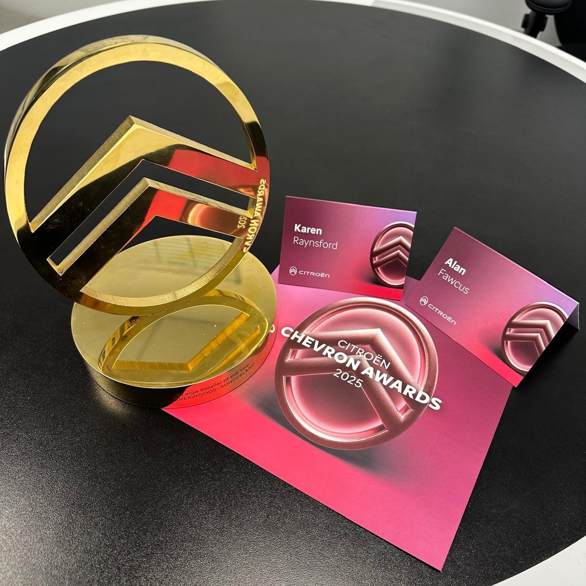 🎉 Sherwoods Sunderland has been named Large Retailer of the Year at the Citroën Chevron Awards for their exceptional customer service in sales and aftersales! 🏆  #CustomerService #Citroën #AwardWinner